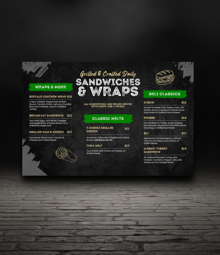 Food Truck Menu Example